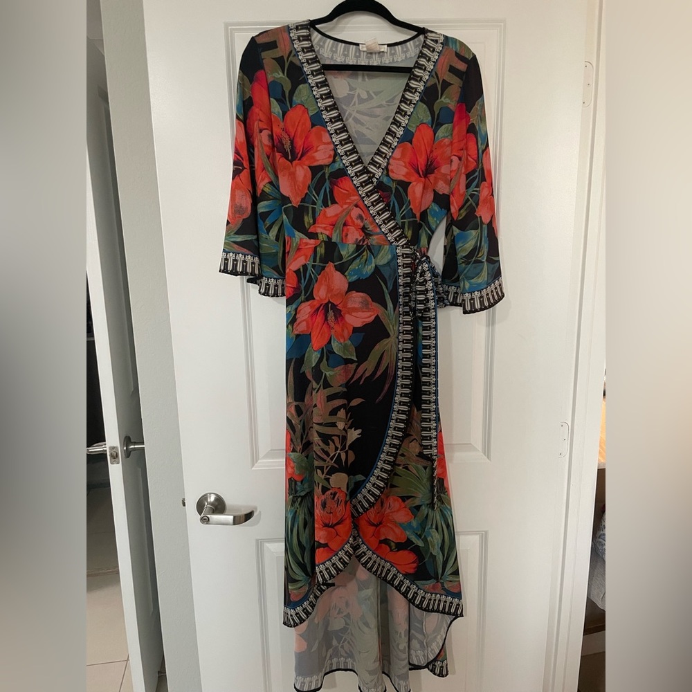 Tropical Wrap Dress